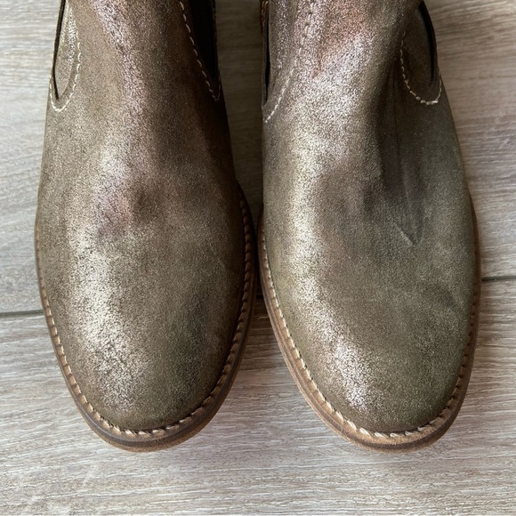 Chanii B  Metallic Brown Leather Ankle Boots Made in Portugal - Picture 4 of 11